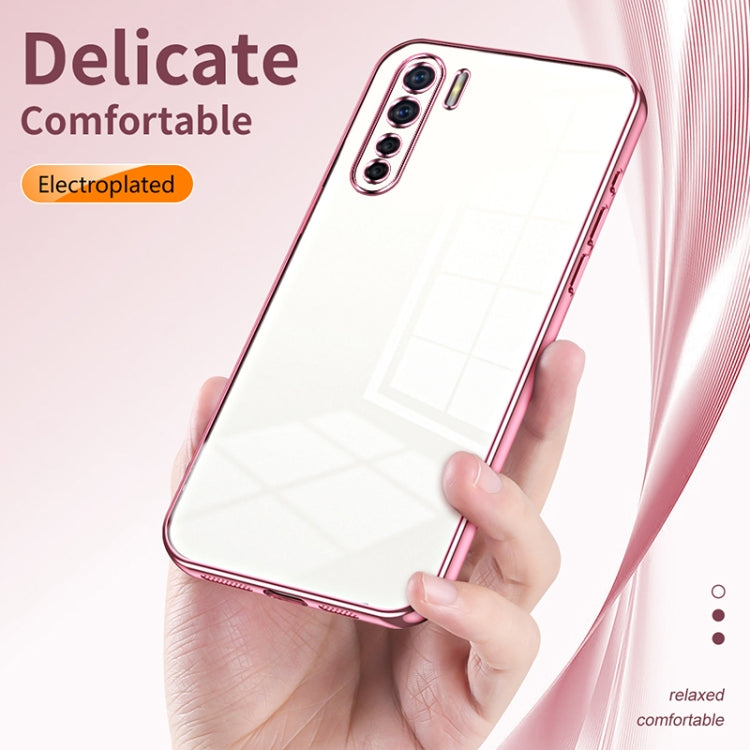 For OPPO A91 Transparent Plating Fine Hole Phone Case(Gold) - OPPO Cases by PMC Jewellery | Online Shopping South Africa | PMC Jewellery | Buy Now Pay Later Mobicred