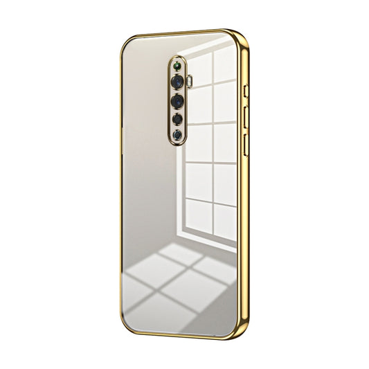 For OPPO Reno2 Z / Reno2 F Transparent Plating Fine Hole Phone Case(Gold) - OPPO Cases by PMC Jewellery | Online Shopping South Africa | PMC Jewellery | Buy Now Pay Later Mobicred