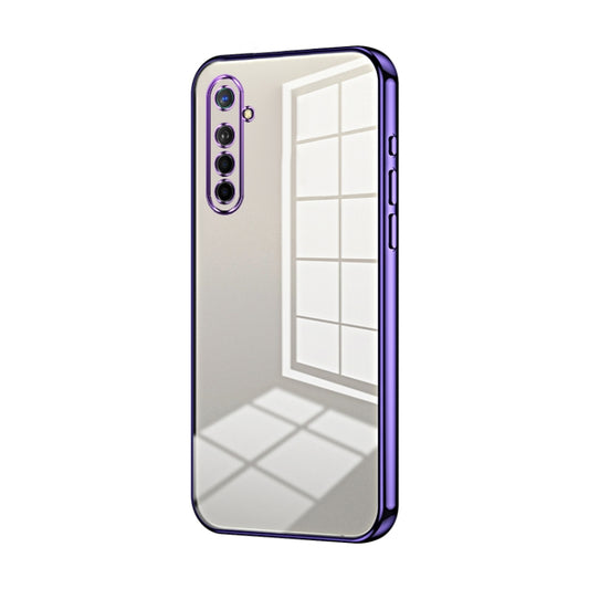 For OPPO K5 / Realme XT/XT 730G Transparent Plating Fine Hole Phone Case(Purple) - OPPO Cases by PMC Jewellery | Online Shopping South Africa | PMC Jewellery | Buy Now Pay Later Mobicred