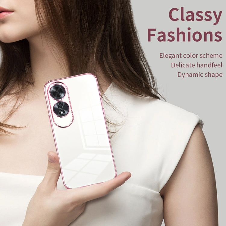 For OPPO A60 Transparent Plating Fine Hole Phone Case(Gold) - OPPO Cases by PMC TechLife | Online Shopping South Africa | PMC TechLife | Buy Now Pay Later Mobicred