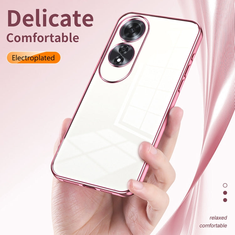 For OPPO A60 Transparent Plating Fine Hole Phone Case(Gold) - OPPO Cases by PMC TechLife | Online Shopping South Africa | PMC TechLife | Buy Now Pay Later Mobicred