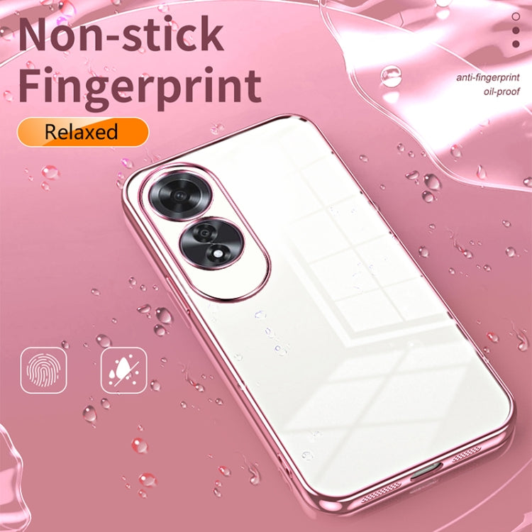 For OPPO A60 Transparent Plating Fine Hole Phone Case(Transparent) - OPPO Cases by PMC Jewellery | Online Shopping South Africa | PMC Jewellery | Buy Now Pay Later Mobicred