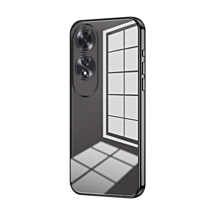 For OPPO A60 Transparent Plating Fine Hole Phone Case(Black) - free shipping - PMC TechLife - Order now!