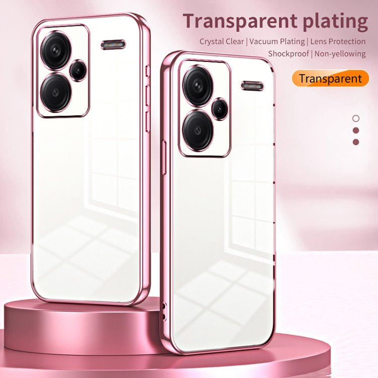 For Xiaomi Redmi Note 13 Pro+ Transparent Plating Fine Hole Phone Case(Gold) - Note 13 Pro+ Cases by PMC Jewellery | Online Shopping South Africa | PMC Jewellery | Buy Now Pay Later Mobicred