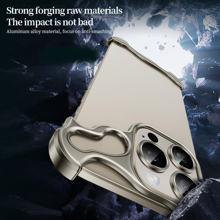 For iPhone 14 Pro Max Frameless Metal Corner Pad Phone Case with Lens Film(White) - iPhone 14 Pro Max Cases by PMC TechLife | Online Shopping South Africa | PMC TechLife