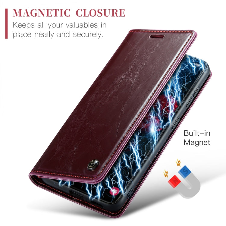 For Samsung Galaxy S24+ 5G CaseMe 003 Crazy Horse Texture Flip Leather Phone Case(Mulberry Red) - Galaxy S24+ 5G Cases by CaseMe | Online Shopping South Africa | PMC Jewellery | Buy Now Pay Later Mobicred