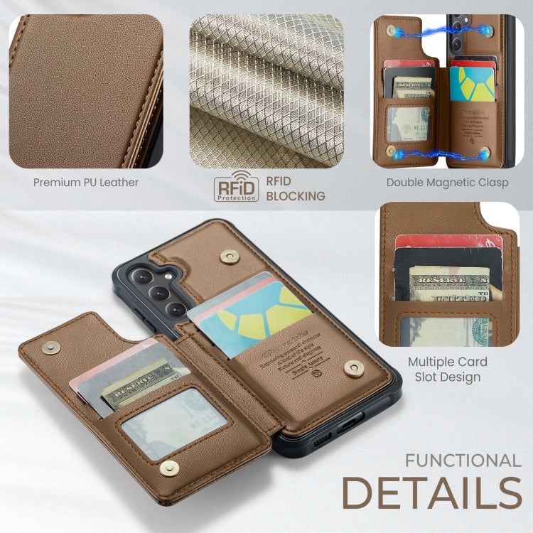 For Samsung Galaxy S24+ 5G CaseMe C22 PC+TPU Business Style RFID Anti-theft Leather Phone Case(Brown) - Galaxy S24+ 5G Cases by CaseMe | Online Shopping South Africa | PMC Jewellery | Buy Now Pay Later Mobicred