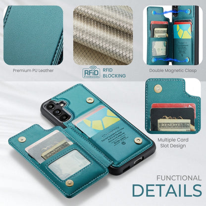 For Samsung Galaxy A55 5G CaseMe C22 PC+TPU Business Style RFID Anti-theft Leather Phone Case(Blue Green) - Galaxy Phone Cases by CaseMe | Online Shopping South Africa | PMC Jewellery | Buy Now Pay Later Mobicred