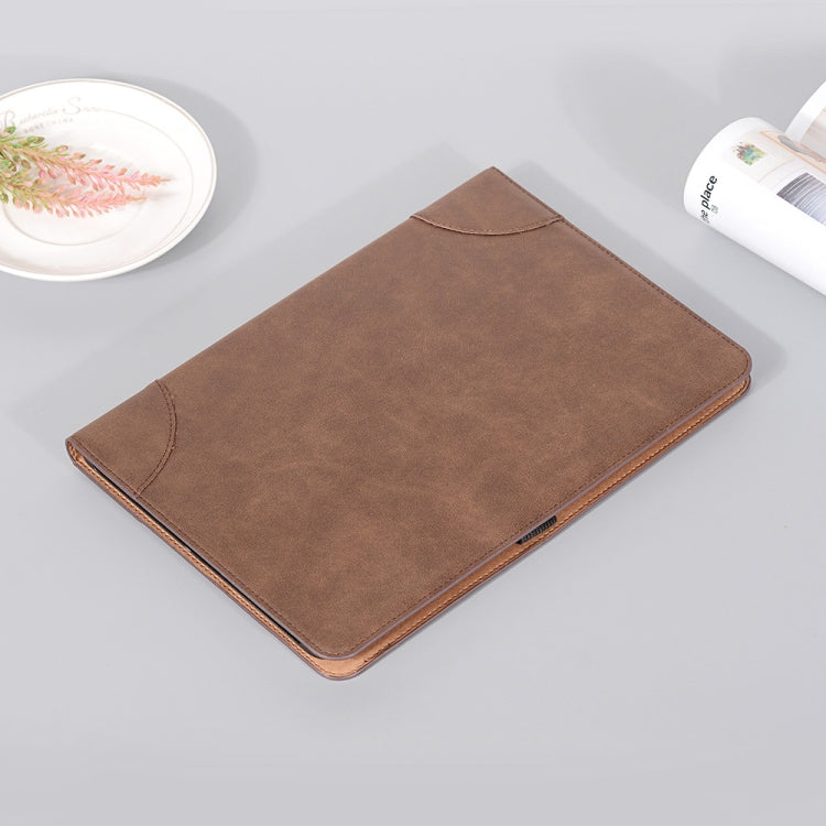 For Samsung Galaxy Tab S9 Retro Book Leather Tablet Case(Dark Brown) - Galaxy Tab S9 Cases by PMC Jewellery | Online Shopping South Africa | PMC Jewellery | Buy Now Pay Later Mobicred