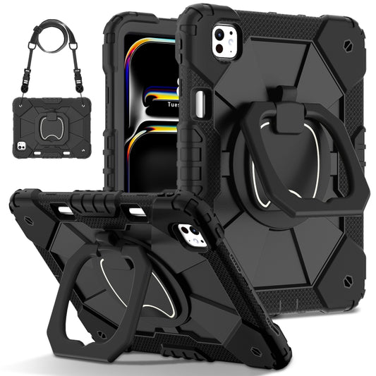 For iPad Pro 11 2024 Contrast Color Robot Silicone Hybrid PC Tablet Case(Black) - iPad Pro 11 2024 Cases by PMC Jewellery | Online Shopping South Africa | PMC Jewellery | Buy Now Pay Later Mobicred