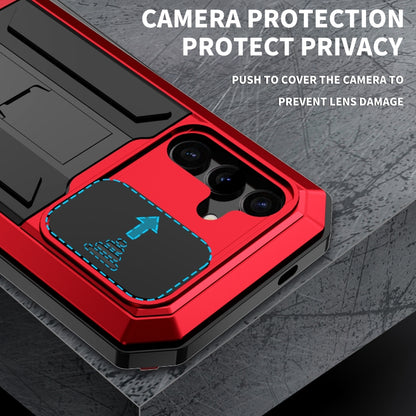 For Samsung Galaxy S24 5G R-JUST Sliding Camera Life Waterproof Holder Phone Case(Red) - Galaxy S24 5G Cases by R-JUST | Online Shopping South Africa | PMC Jewellery