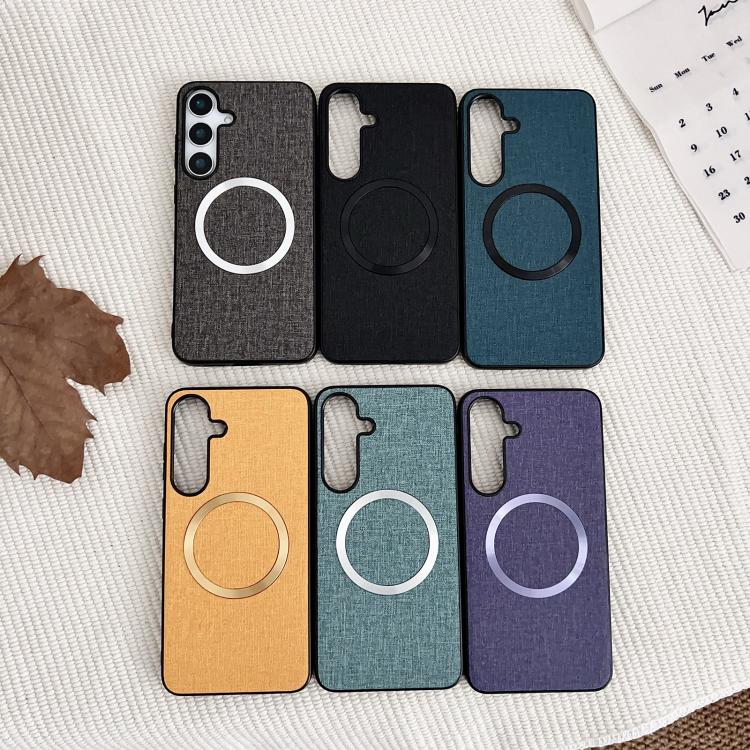For Samsung Galaxy S25+ 5G Magsafe Magnetic Ring Cloth Texture Phone Case(Green) - free shipping - PMC TechLife - Order now!