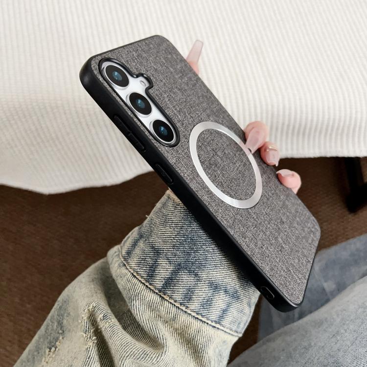 For Samsung Galaxy S25+ 5G Magsafe Magnetic Ring Cloth Texture Phone Case(Green) - free shipping - PMC TechLife - Order now!