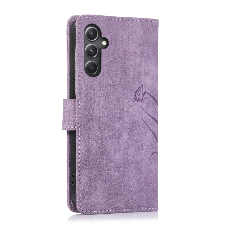 For Samsung Galaxy S24+ / S25+ 5G Orchid Butterfly Embossed Leather Phone Case(Purple) - Galaxy S24+ 5G Cases by PMC Jewellery | Online Shopping South Africa | PMC Jewellery | Buy Now Pay Later Mobicred