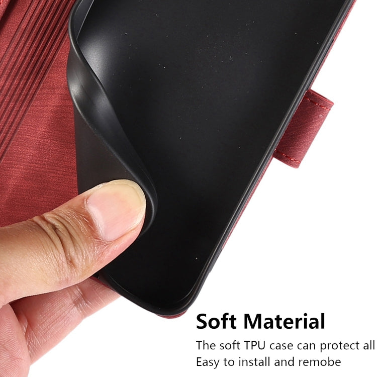 For Samsung Galaxy A73 Orchid Butterfly Embossed Leather Phone Case(Red) - Galaxy Phone Cases by PMC TechLife | Online Shopping South Africa | PMC TechLife