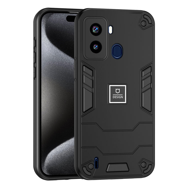 For Tecno Pop 6 2 in 1 Shockproof Phone Case(Black) - Tecno Cases by PMC Jewellery | Online Shopping South Africa | PMC Jewellery | Buy Now Pay Later Mobicred