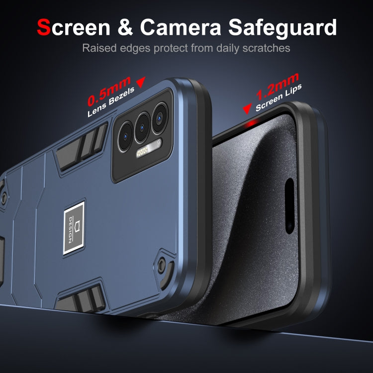 For Tecno Pova 3 2 in 1 Shockproof Phone Case(Blue) - Tecno Cases by PMC TechLife | Online Shopping South Africa | PMC TechLife | Buy Now Pay Later Mobicred