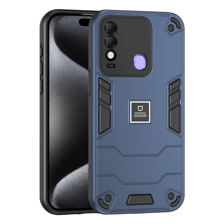 For Tecno Spark 8 2 in 1 Shockproof Phone Case(Blue) - Tecno Cases by PMC Jewellery | Online Shopping South Africa | PMC Jewellery | Buy Now Pay Later Mobicred