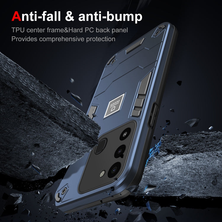 For Tecno Spark Go 2022 2 in 1 Shockproof Phone Case(Blue) - Tecno Cases by PMC TechLife | Online Shopping South Africa | PMC TechLife | Buy Now Pay Later Mobicred