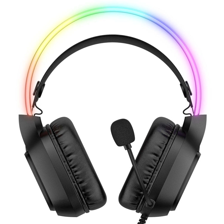 ONIKUMA X22 USB + 3.5mm Colorful Light Wired Gaming Headset with Mic, Cable length: 1.8m(Black) - Multimedia Headset by ONIKUMA | Online Shopping South Africa | PMC Jewellery | Buy Now Pay Later Mobicred