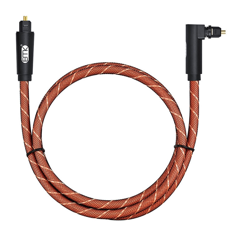 EMK 90 Degree Swivel Adjustable Right Angled 360 Degrees Rotatable Plug Nylon Woven Mesh Optical Audio Cable, Cable Length:5m(Orange) - Audio Optical Cables by EMK | Online Shopping South Africa | PMC Jewellery | Buy Now Pay Later Mobicred