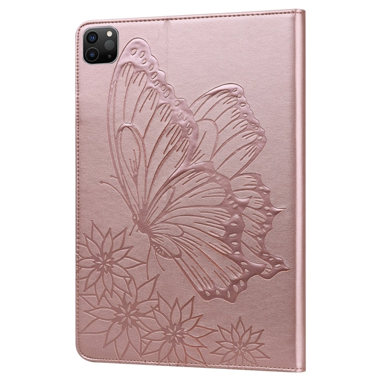 For iPad Pro 11 2024 Big Butterfly Embossed Leather Tablet Case(Rose Gold) - iPad Pro 11 2024 Cases by PMC Jewellery | Online Shopping South Africa | PMC Jewellery | Buy Now Pay Later Mobicred