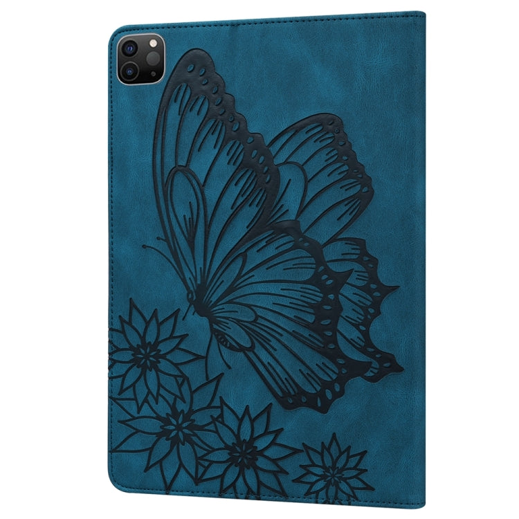 For iPad Pro 13 2024 Big Butterfly Embossed Leather Tablet Case(Blue) - iPad Pro 13 2024 Cases by PMC Jewellery | Online Shopping South Africa | PMC Jewellery | Buy Now Pay Later Mobicred