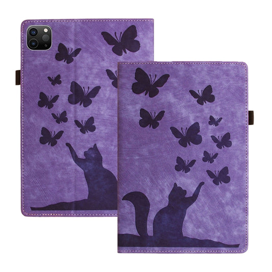 For iPad Pro 11 2024 Butterfly Cat Embossing Leather Tablet Case(Purple) - iPad Pro 11 2024 Cases by PMC Jewellery | Online Shopping South Africa | PMC Jewellery | Buy Now Pay Later Mobicred