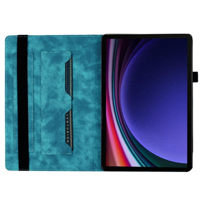 For Samsung Galaxy Tab S9 Ultra / S8 Ultra Butterfly Cat Embossing Leather Tablet Case(Sky Blue) - Galaxy Tab S9 Ultra Cases by PMC Jewellery | Online Shopping South Africa | PMC Jewellery | Buy Now Pay Later Mobicred