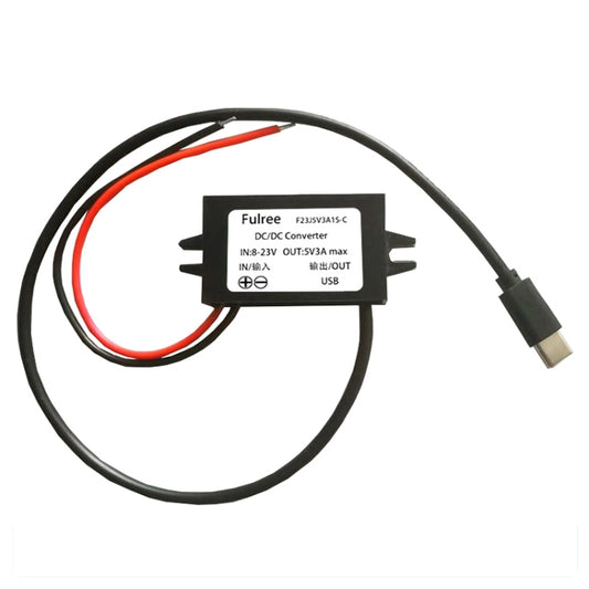 12V to 5V 3A Car Power Converter DC Module Voltage Regulator, Style:Type-C Straight - Car Modification by PMC Jewellery | Online Shopping South Africa | PMC Jewellery | Buy Now Pay Later Mobicred