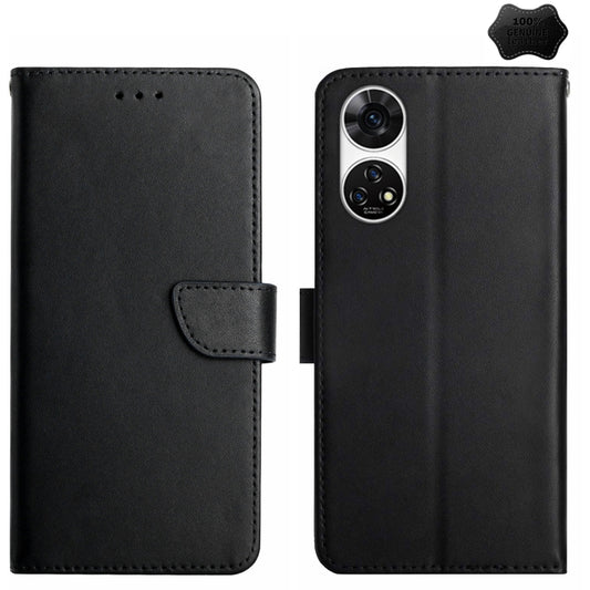 For ZTE Anshin Family A303ZT HT02 Genuine Leather Fingerprint-proof Flip Phone Case(Black) - ZTE Cases by PMC Jewellery | Online Shopping South Africa | PMC Jewellery | Buy Now Pay Later Mobicred