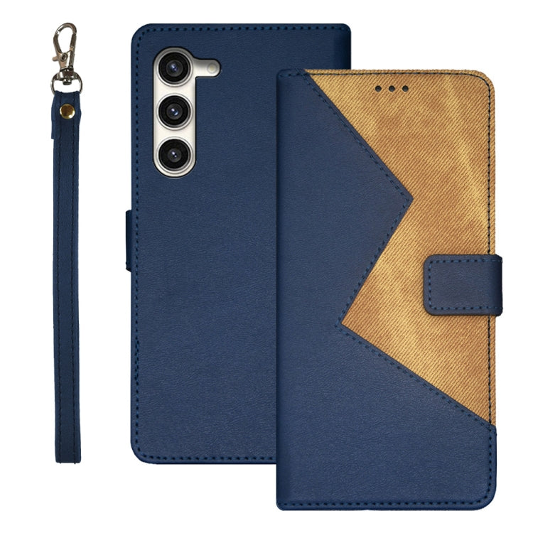 For Samsung Galaxy S24+ 5G idewei Two-color Splicing Leather Phone Case(Blue) - Galaxy S24+ 5G Cases by idewei | Online Shopping South Africa | PMC Jewellery | Buy Now Pay Later Mobicred