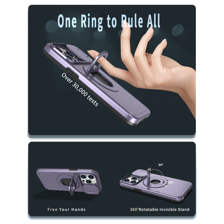 For iPhone 11 Pro Camshield MagSafe Ring Holder Armor Phone Case(Purple) - free shipping - PMC TechLife - Order now!