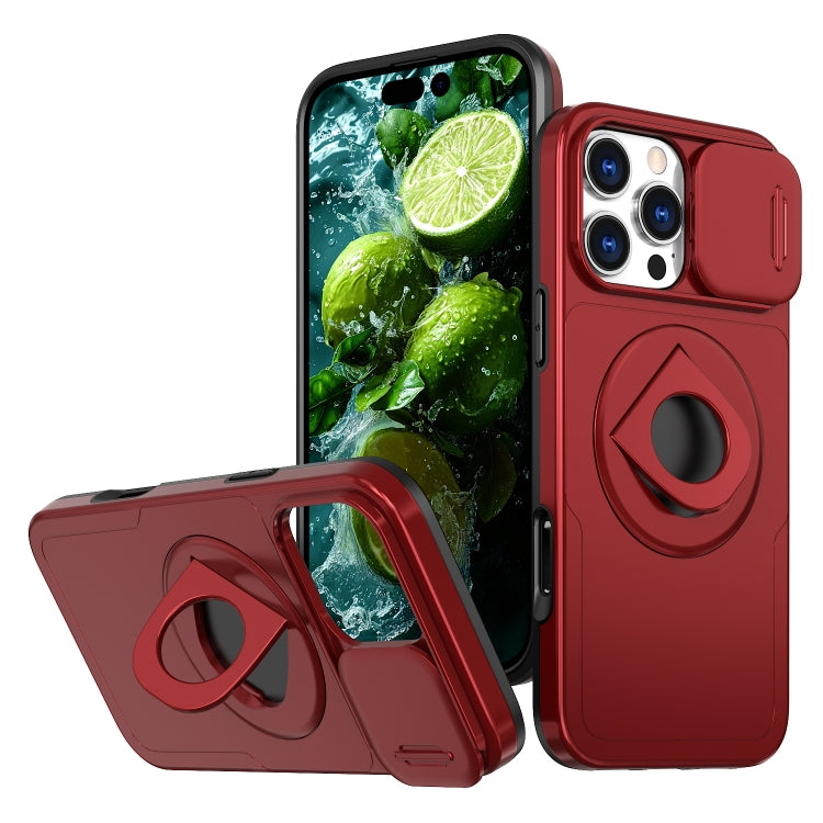 For iPhone 16 Pro Max Camshield MagSafe Ring Holder Armor Phone Case(Red) - iPhone 16 Pro Max Cases by PMC TechLife | Online Shopping South Africa | PMC TechLife | Buy Now Pay Later Mobicred