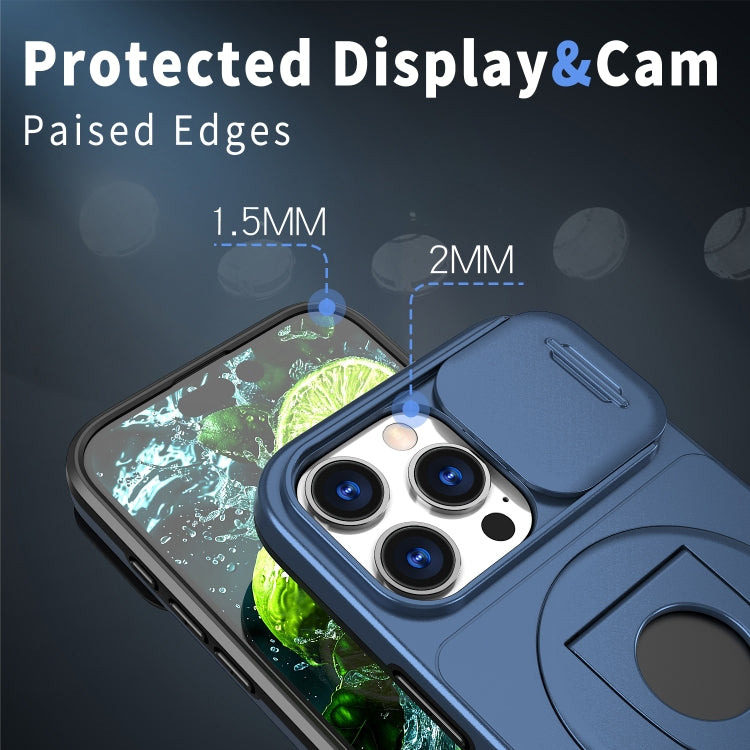 For iPhone 16 Pro Max Camshield MagSafe Ring Holder Armor Phone Case(Blue) - iPhone 16 Pro Max Cases by PMC Jewellery | Online Shopping South Africa | PMC Jewellery | Buy Now Pay Later Mobicred