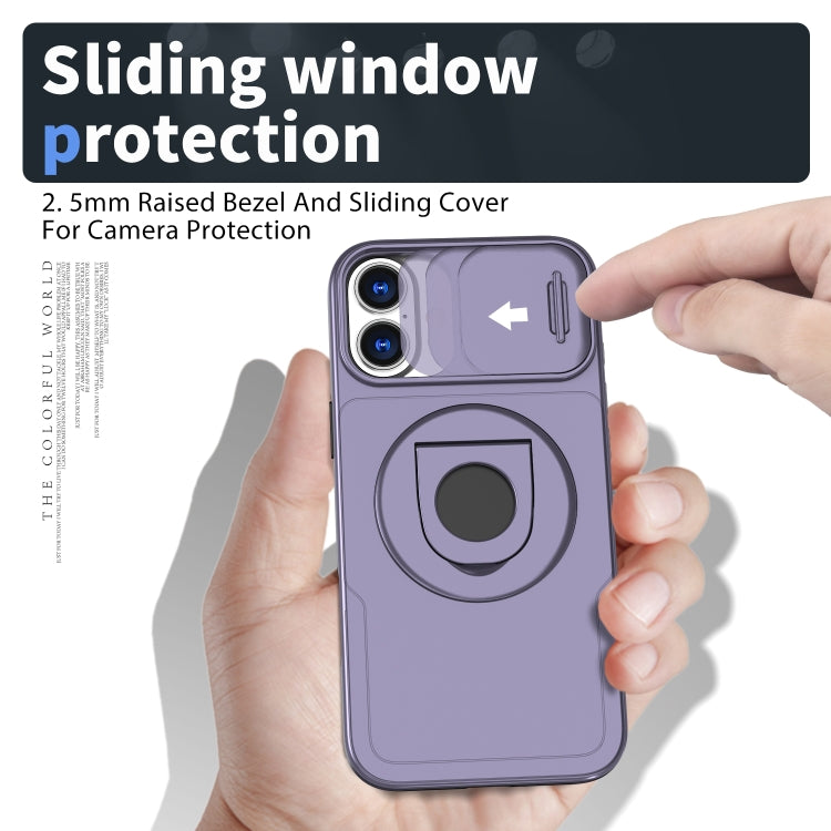 For iPhone 16 Plus Camshield MagSafe Ring Holder Armor Phone Case(Purple) - iPhone 16 Plus Cases by PMC Jewellery | Online Shopping South Africa | PMC Jewellery | Buy Now Pay Later Mobicred