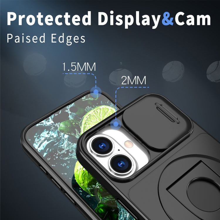 For iPhone 16 Camshield MagSafe Ring Holder Armor Phone Case(Black) - iPhone 16 Cases by PMC TechLife | Online Shopping South Africa | PMC TechLife | Buy Now Pay Later Mobicred
