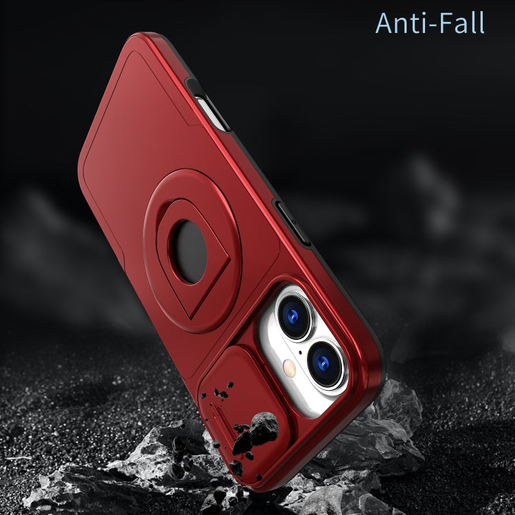 For iPhone 16 Camshield MagSafe Ring Holder Armor Phone Case(Red) - iPhone 16 Cases by PMC TechLife | Online Shopping South Africa | PMC TechLife | Buy Now Pay Later Mobicred