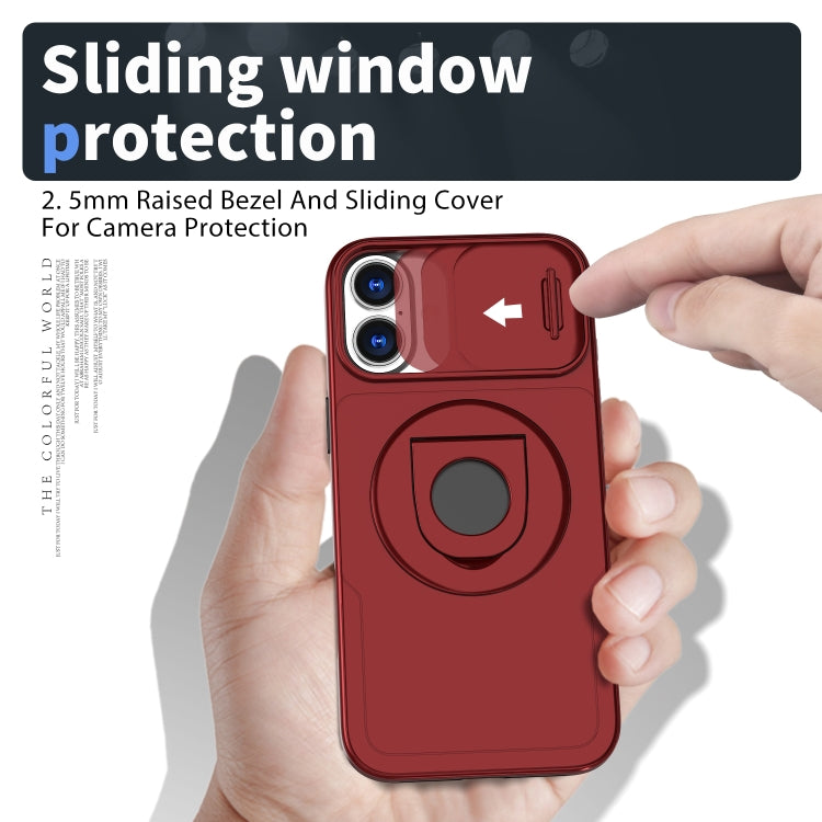 For iPhone 16 Camshield MagSafe Ring Holder Armor Phone Case(Red) - iPhone 16 Cases by PMC TechLife | Online Shopping South Africa | PMC TechLife | Buy Now Pay Later Mobicred