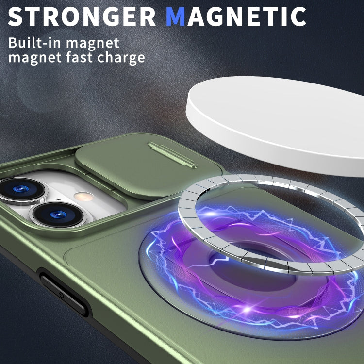 For iPhone 16 Camshield MagSafe Ring Holder Armor Phone Case(Olive Green) - iPhone 16 Cases by PMC TechLife | Online Shopping South Africa | PMC TechLife | Buy Now Pay Later Mobicred