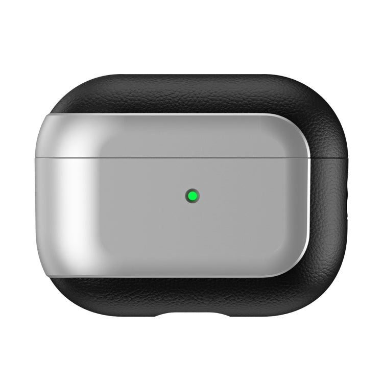 For AirPods Pro 2 Electroplated Leather Texture Wireless Earphones Protective Case(Silver) - For AirPods Pro 2 by PMC Jewellery | Online Shopping South Africa | PMC Jewellery | Buy Now Pay Later Mobicred