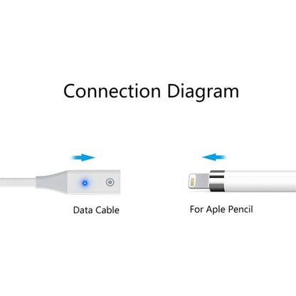 For Apple Pencil 1 USB-C / Type-C to 8 Pin Stylus Charging Cable with Indicator Light, Length:0.5m(White) - Pencil Accessories by PMC Jewellery | Online Shopping South Africa | PMC Jewellery | Buy Now Pay Later Mobicred