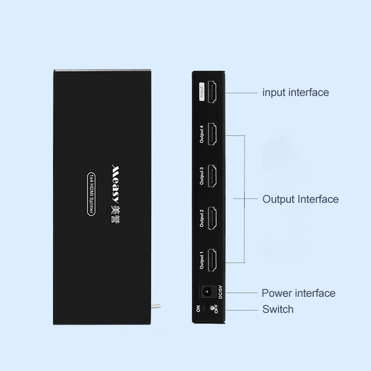 Measy SPH104 1 to 4 4K HDMI 1080P Simultaneous Display Splitter(AU Plug) - Splitter by Measy | Online Shopping South Africa | PMC Jewellery | Buy Now Pay Later Mobicred