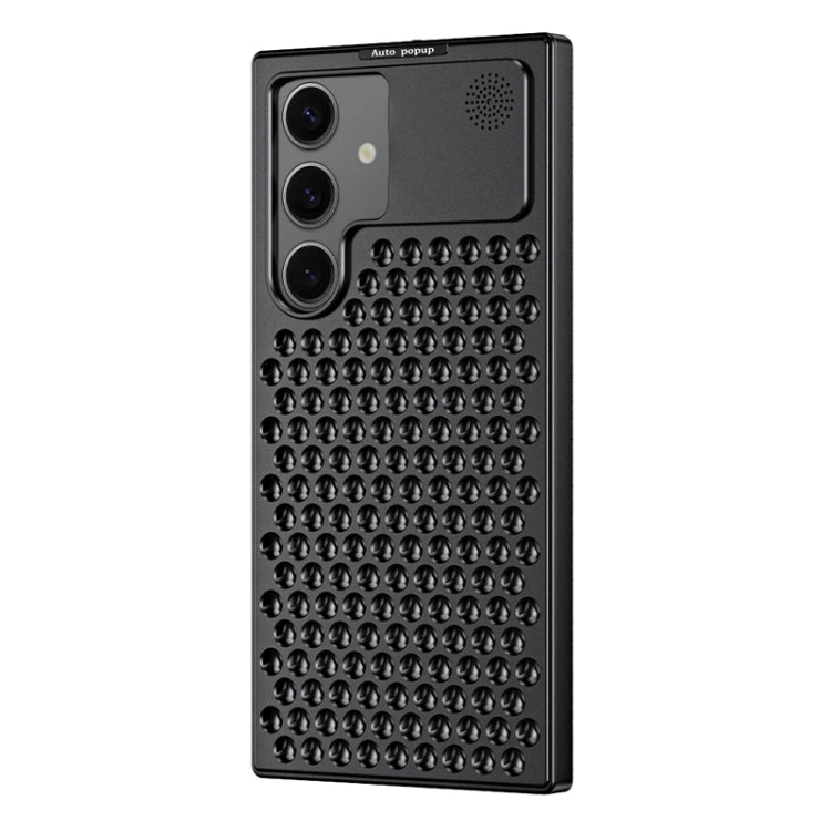 For Samsung Galaxy S24 5G R-JUST RJ58 Aromatherapy Metal Cooling Phone Case(Black) - Galaxy S24 5G Cases by R-JUST | Online Shopping South Africa | PMC Jewellery