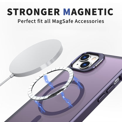 For iPhone 12 Metal Invisible Camera Holder MagSafe Magnetic Phone Case(Purple) - iPhone 12 / 12 Pro Cases by PMC Jewellery | Online Shopping South Africa | PMC Jewellery