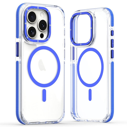 For iPhone 13 Pro Dual-Color Clear Acrylic Hybrid TPU MagSafe Phone Case(Blue) - iPhone 13 Pro Cases by PMC Jewellery | Online Shopping South Africa | PMC Jewellery