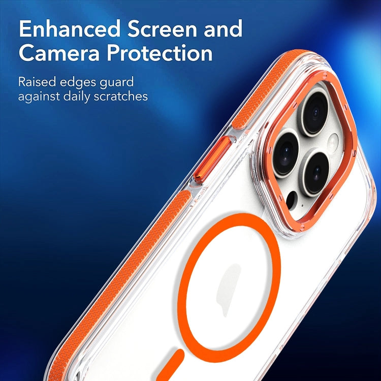 For iPhone 15 Pro Max Dual-Color Clear Acrylic Hybrid TPU MagSafe Phone Case(Orange) - iPhone 15 Pro Max Cases by PMC Jewellery | Online Shopping South Africa | PMC Jewellery