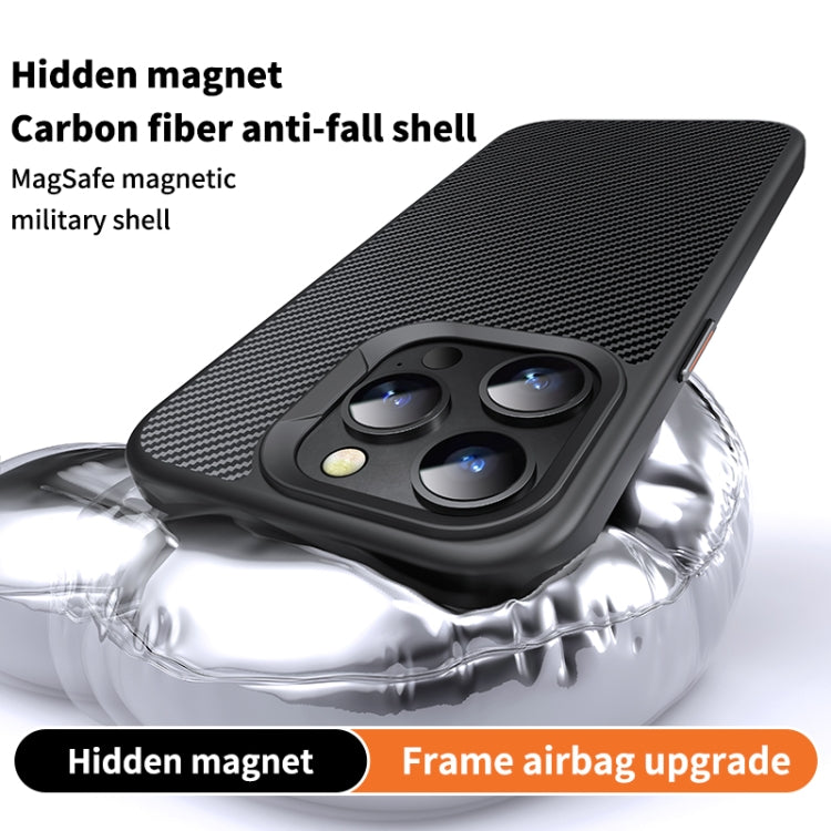For iPhone 15 Pro MagSafe Kevlar Fiber Shockproof Phone Case(Black) - iPhone 15 Pro Cases by PMC TechLife | Online Shopping South Africa | PMC TechLife
