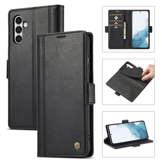 For Samsung Galaxy S24 LC.IMEEKE Skin-friendly Card Slots Leather Phone Case(Black) - Galaxy S24 5G Cases by LC.IMEEKE | Online Shopping South Africa | PMC Jewellery | Buy Now Pay Later Mobicred