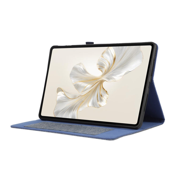 For Honor Pad 9 Fabric Texture Horizontal Flip Leather Tablet Case(Blue) - Honor by PMC TechLife | Online Shopping South Africa | PMC TechLife | Buy Now Pay Later Mobicred